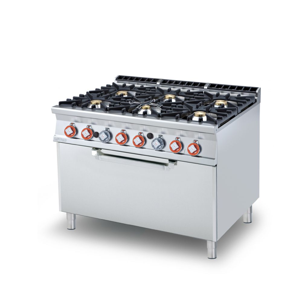 Κουζίνα αερίου 6 εστιών με φούρνο αερίου στατικό CF6-912G