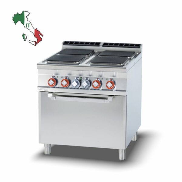 Κουζίνα ηλεκτρική 4 εστιών με φούρνο ηλεκτρικό στατικό CFQ4-98ET