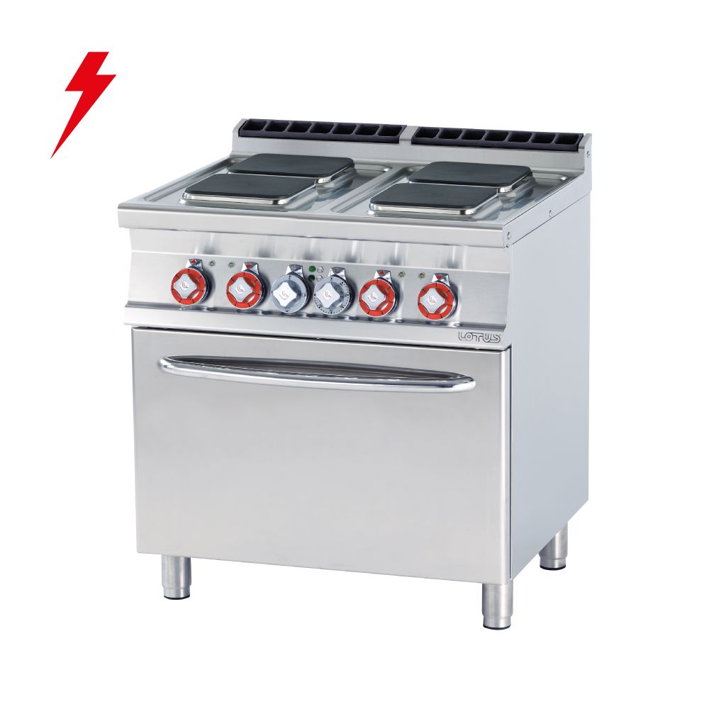 Κουζίνα ηλεκτρική 4 εστιών με φούρνο ηλεκτρικό αερόθερμο CFVQ4-78ET