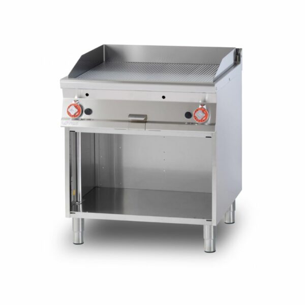 Πλατώ επιδαπέδιο αερίου διπλό ραβδωτό χρωμίου FTR-98GS