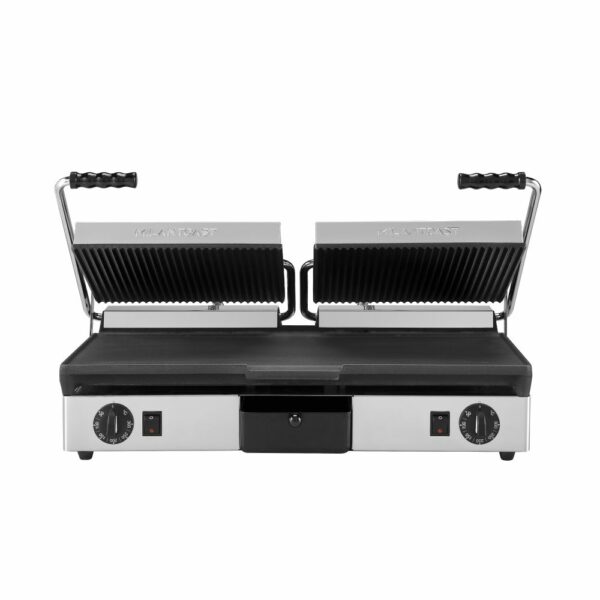 Τοστιέρα διπλή ραβδωτή πάνω & λεία κάτω 16052