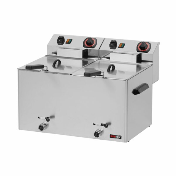 Φριτέζα ηλεκτρική διπλή με βρυσάκια απορροής FE 77V